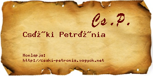 Csáki Petrónia névjegykártya